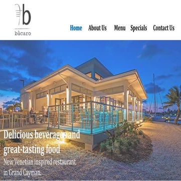 Bacaro - Venetian Inspired Restaurant in Grand Cayman
