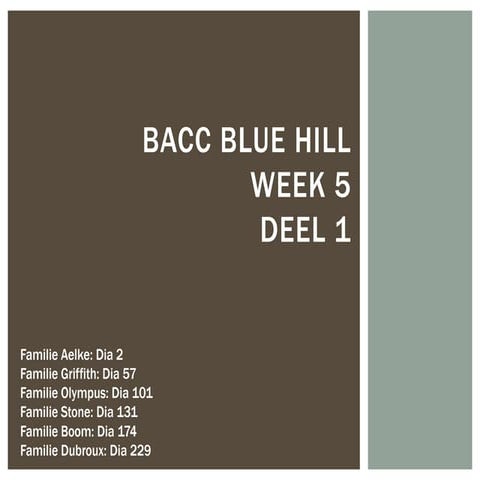 Bacc Blue Hill week 5 deel 1