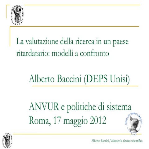 Seminario di Alberto Baccini
