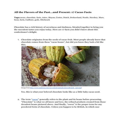 History of chocolate is a mesoamerican history | PDF