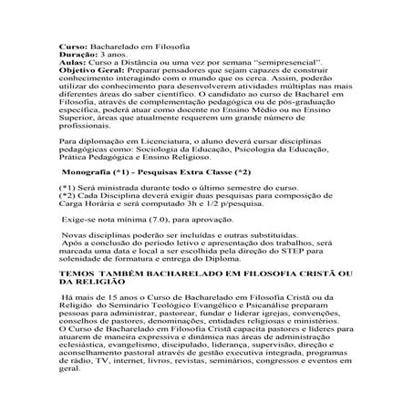 Bacharelado em filosofia