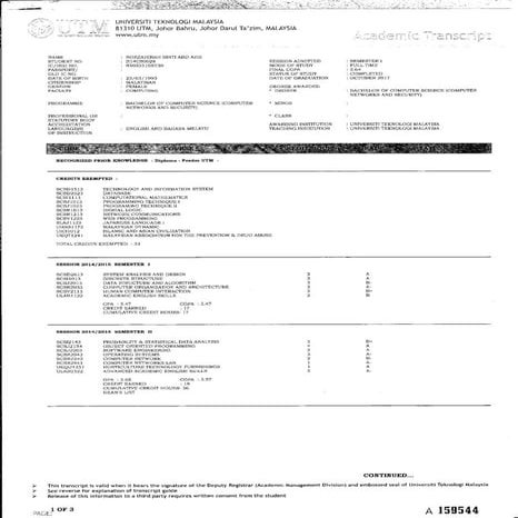 Bach degree transcript