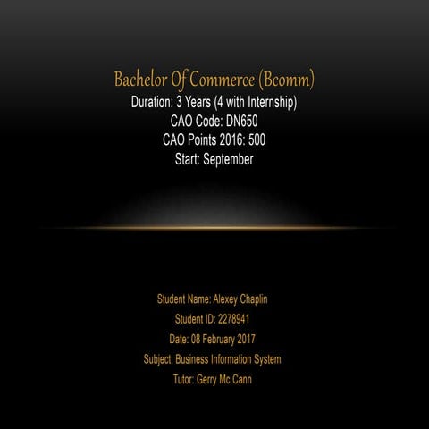 Bachelor of Commerce | PPTX