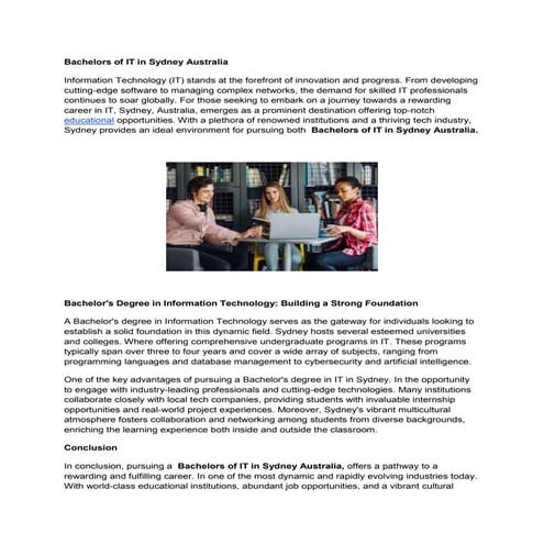 Bachelors of IT in Sydney Australia.docx