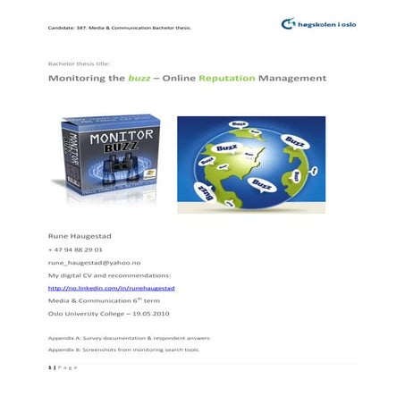 Online Reputation Management - Bachelor 