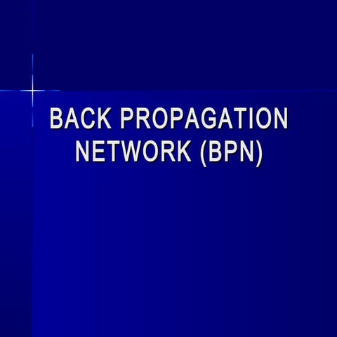 Back propagation