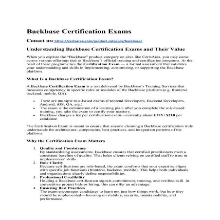 Backbase Certification Exams.pdf Dumps - CertsArea