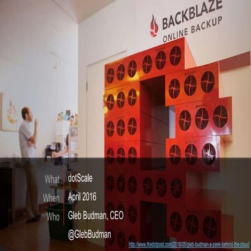 A peek behind the cloud: Backblaze CEO discusses Cloud Storage at dotScale