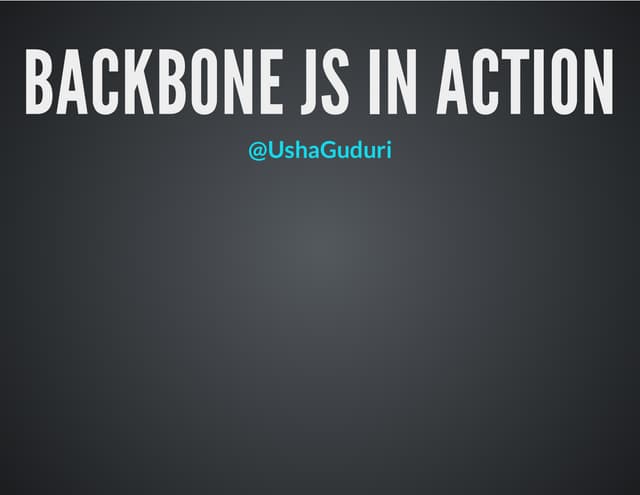 Backbone js in action