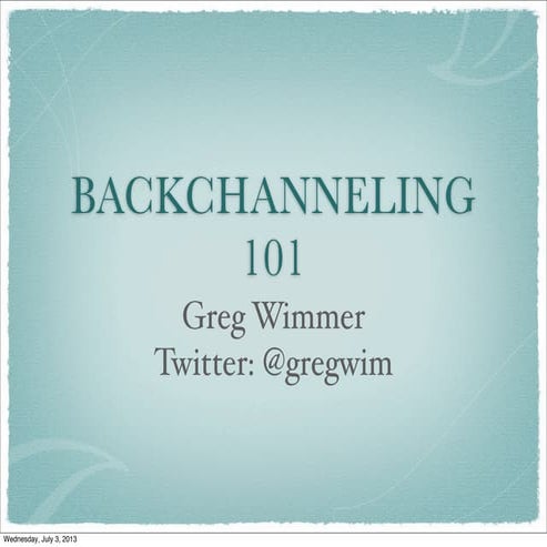Backchanneling 101