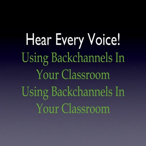 Backchannels in the classroom 