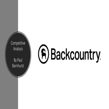 Backountry.com & Outdoor Industry Competitive Analysis