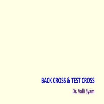 Back cross and test cross