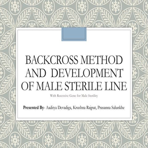 Backcross Breeding Method | PPTX