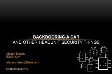 Backdooring a car