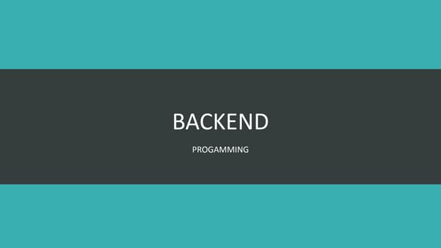 Backend Programming
