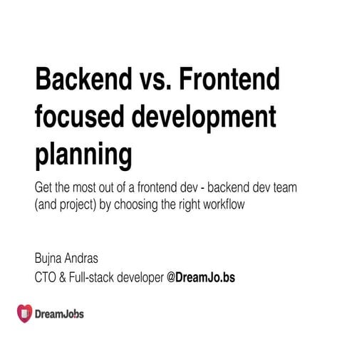 Backend vs. Frontend focused development planning | PDF