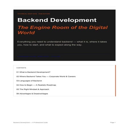 Backend Developer Roadmap PDF By ScholarHat | PDF