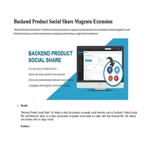 Backend Product Social Share Magento Extension, Backend Product,Social Share,...