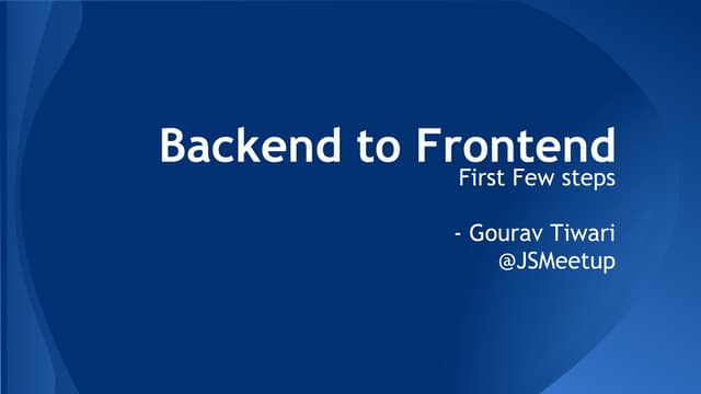 Backend to frontend