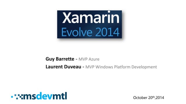Back from Xamarin Evolve 2014