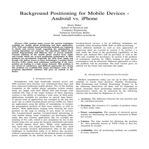 Background positioning huber