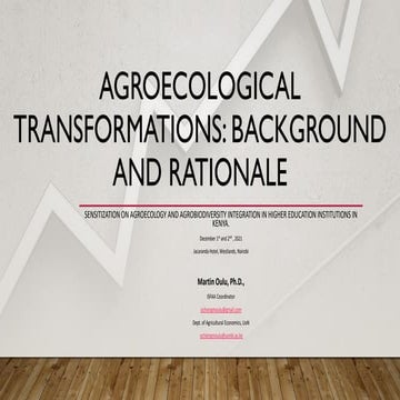 Agroecological Transformations: Background and Rationale