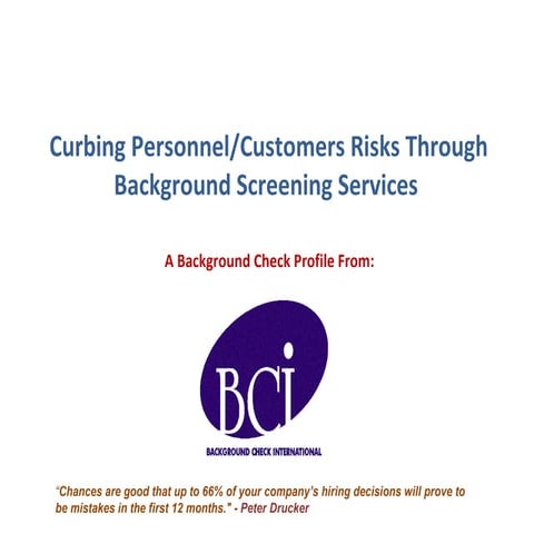 Background Check Corporate Profile New | PDF