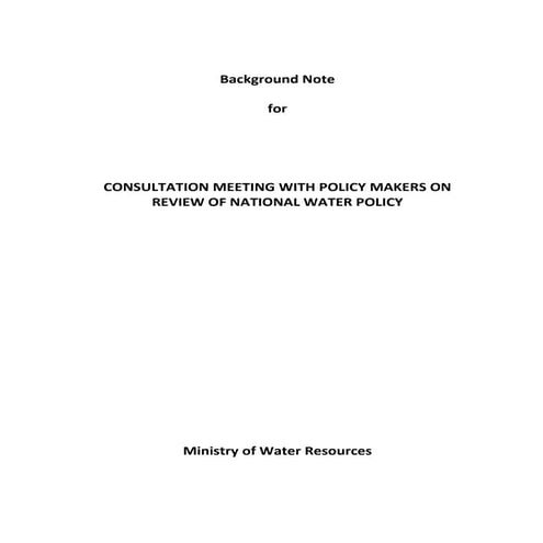 Background noteonreviewofwaterpolicy