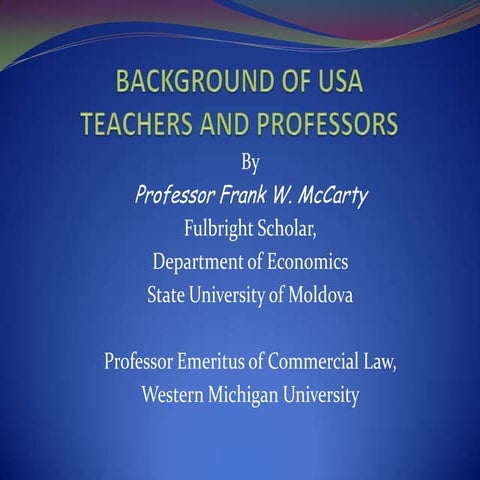 Background of USA teachers and professors