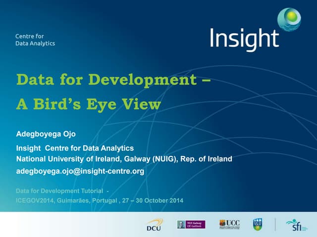  Data for Deveopment - A Bird's Eye View