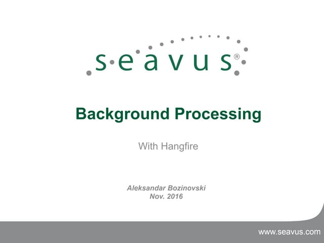 Background processing with hangfire