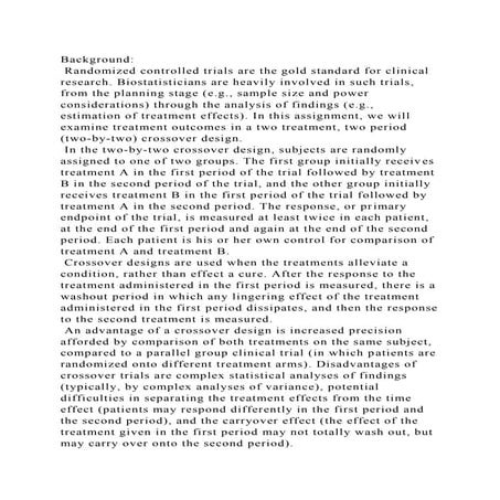 Background Randomized controlled trials are the gold standard for.docx