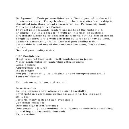 Personality and leadership | PPT