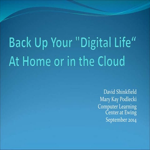 Backing up your digital life - PC, Mac or Android
