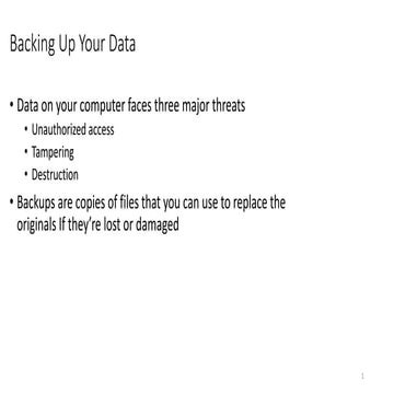 Backing up your data | PPT