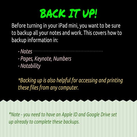 Back Up your iPad!