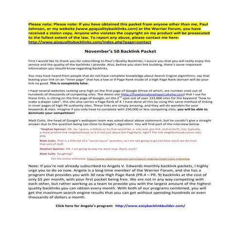 Do Follow Backlinks Packet Free of Cost Download Here