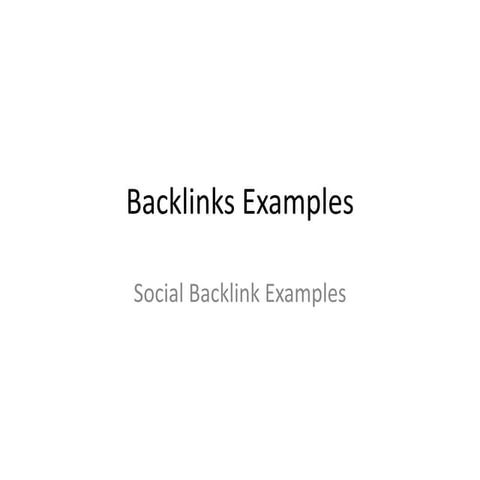 Backlinks Examples PR7-10