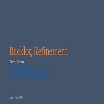 Backlog Refinement 101 & 202