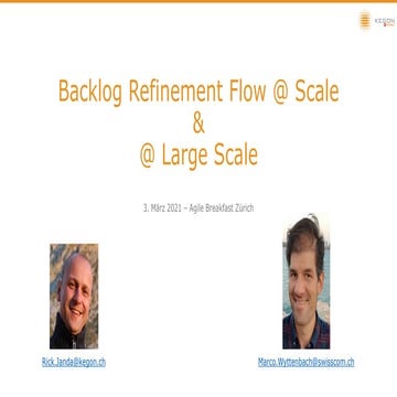 Backlog Refinement Flow @ Large Scale (9. Nov. 2020) | PDF