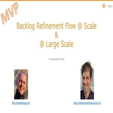 Backlog Refinement Flow @ Large Scale (9. Nov. 2020) | PDF