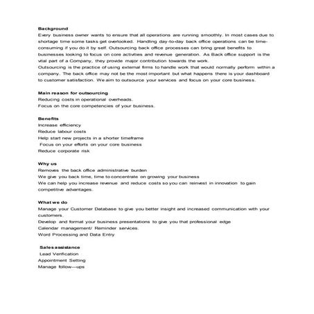 Back office | DOCX