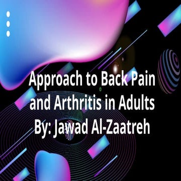 back pain approach and arthritis in adults