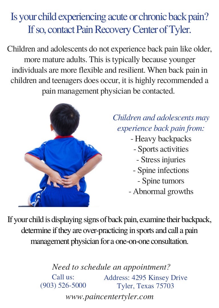 Back Pain in Children & Teenagers Pain Management Tyler TX