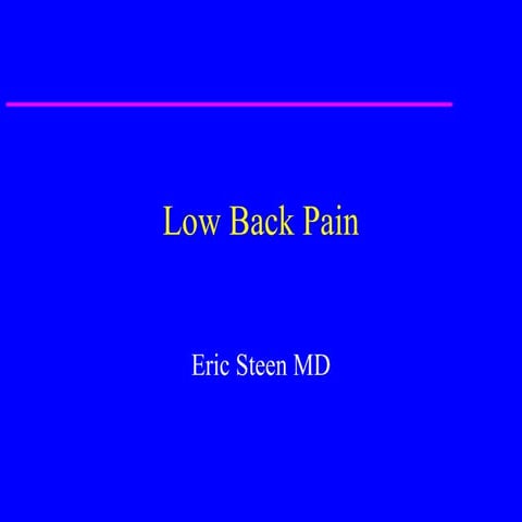 Back pain lecture april 22 2015