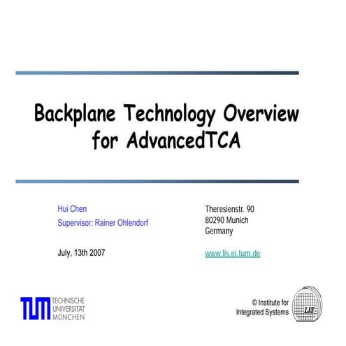 Backplane Technology Overview for AdvancedTCA