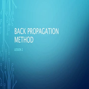 Back propagation method