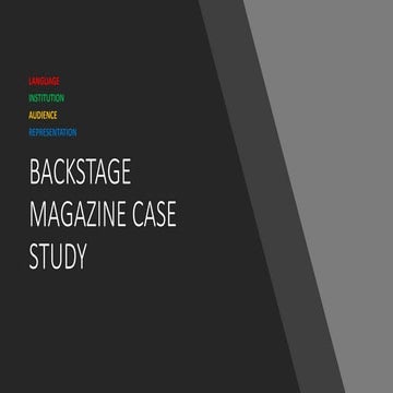 Backstage magazine case study | PPTX
