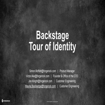 Backstage Tour of Identity - London Identity Summit